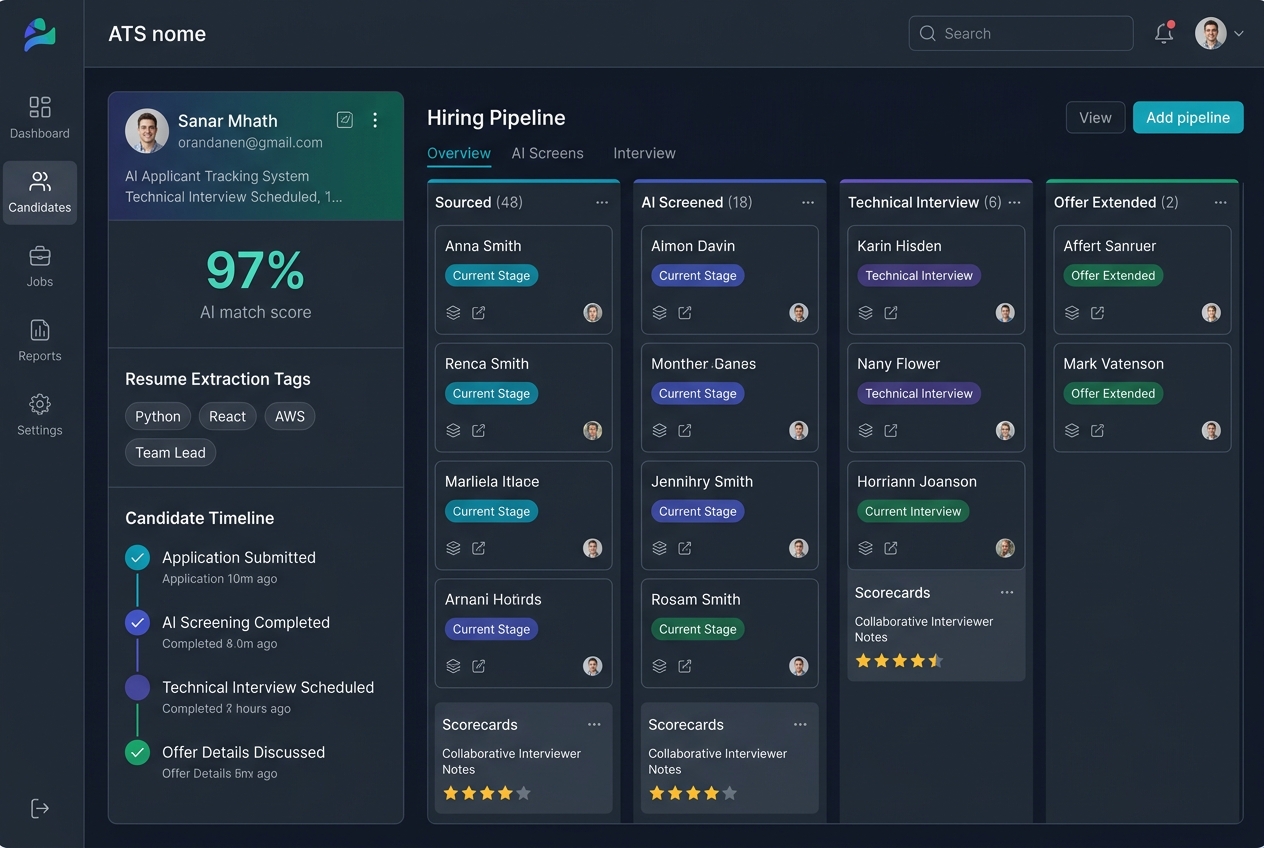 Applicant Tracking System ATS and AI Resume Screening Pipeline