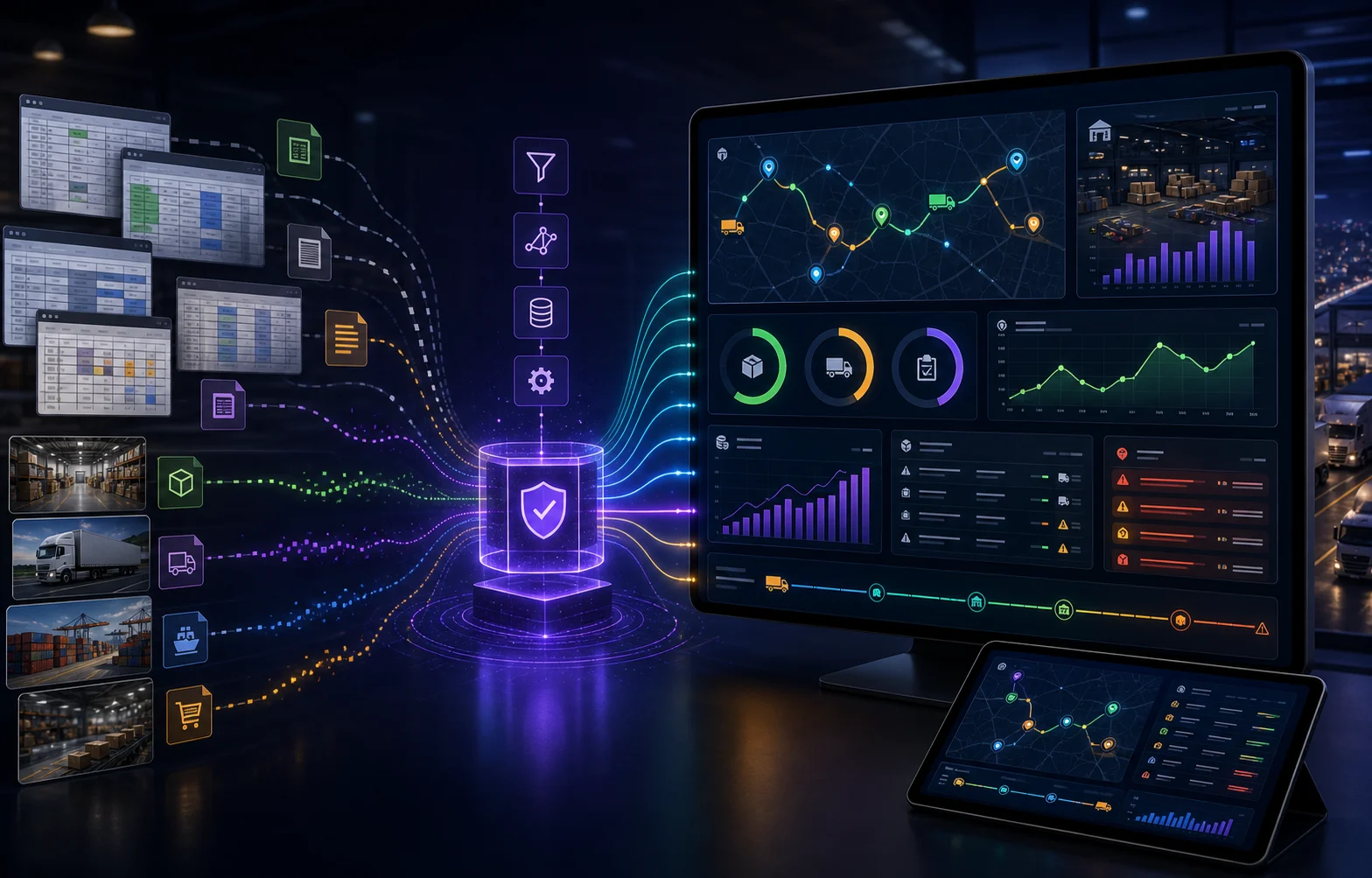 Excel-based logistics data and operational feeds transformed into a real-time logistics intelligence dashboard