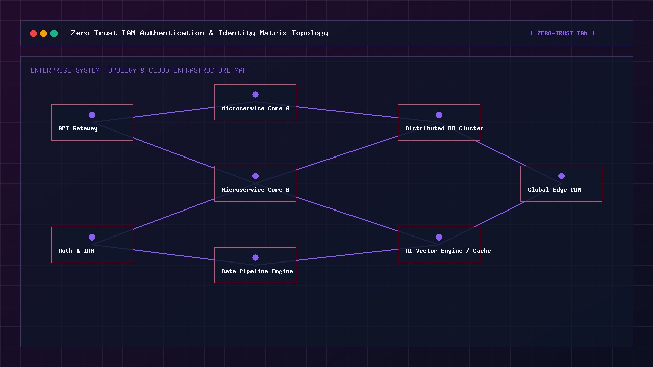 Zero-Trust IAM authentication topology diagram