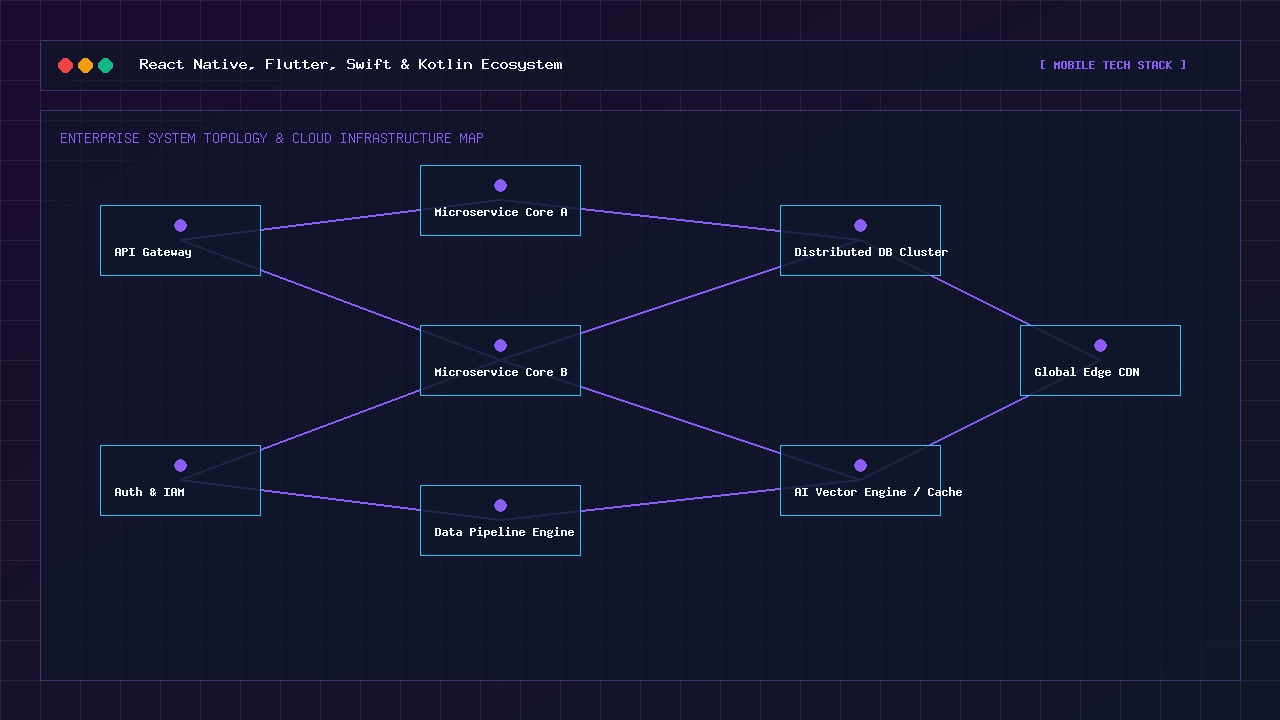 Cross-Platform React Native Flutter Swift and Kotlin Mobile Ecosystem