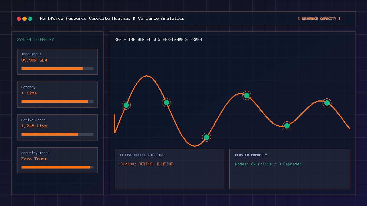 Workforce Resource Capacity Heatmap and Financial Variance Analytics Dashboard