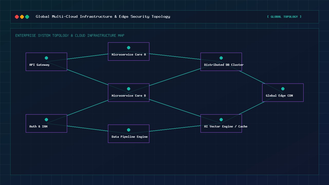 Cloud infrastructure map and microservices architecture