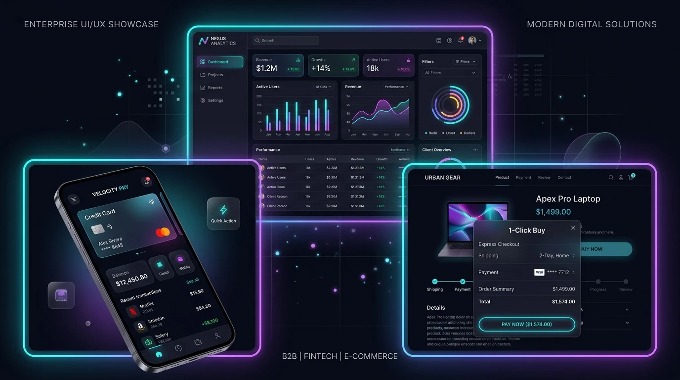 Real World UI/UX Design Projects Portfolio Showcase Dashboard